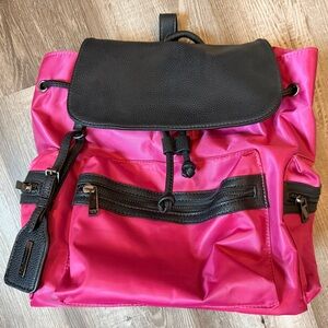 NWT- Neiman Marcus Backpack, pink and black